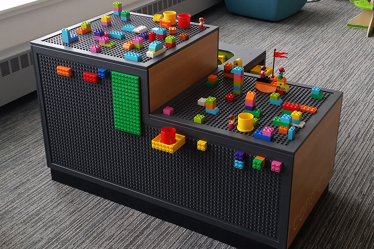 side view of a duplo cube